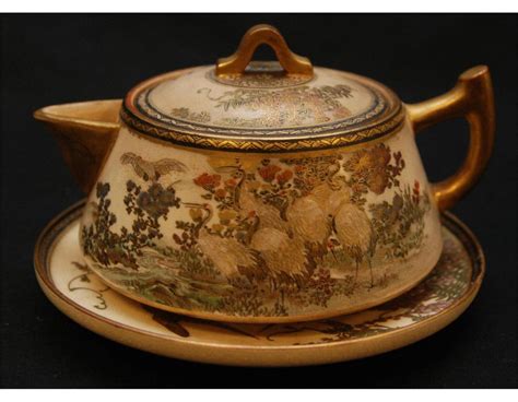 17 PIECE ANTIQUE SATSUMA PORCELAIN TEA SET