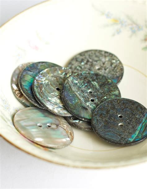 Vintage Abalone Buttons Shell Natural Large by ForestDaydream