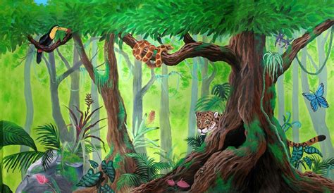 Rainforest Mural by Kchan27 on deviantART | Jungle mural, Forest mural, Animal mural