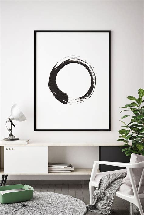 Black And White Abstract Painting Circle – Warehouse of Ideas