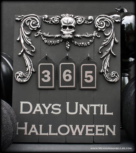 365 Days Until Halloween Skull Countdown Sign | Me and Annabel Lee