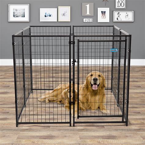 Jaxpety 8-Panel 45.7"H Heavy Duty Dog Kennel Fence Enclosure Foldable ...