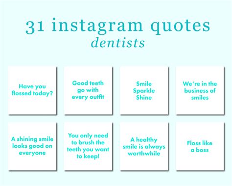 31 Dentist Quotes Premade Instagram Posts White & Aqua - Etsy