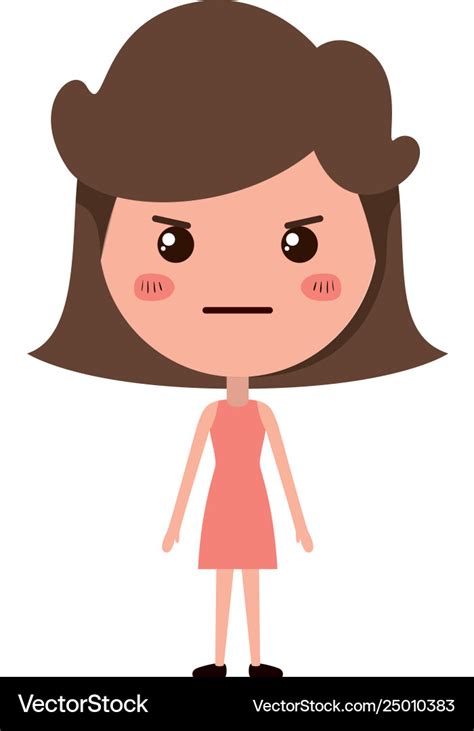 Cartoon woman angry kawaii character Royalty Free Vector