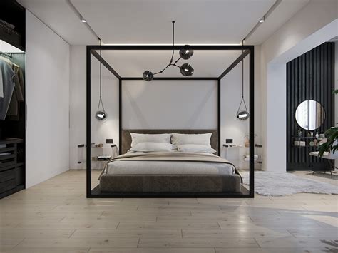 Monochrome bedroom on Behance