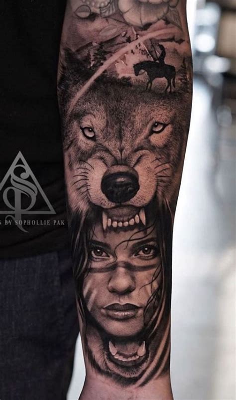 27++ Best Native american wolf tattoo sleeve ideas