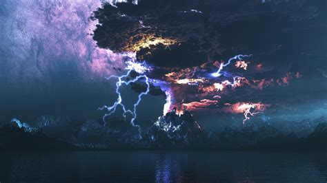 Volcano Storm & Lightning HD wallpaper | nature and landscape ...