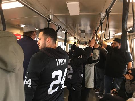 Final BART ride to the game. 💧 : r/oaklandraiders