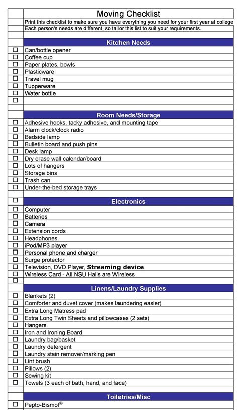 45 Great Moving Checklists [Checklist for Moving In / Out] ᐅ TemplateLab