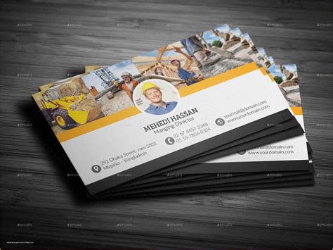 Free General Contractor Business Card Templates Of Construction Business Card by Mehedi Hassan ...