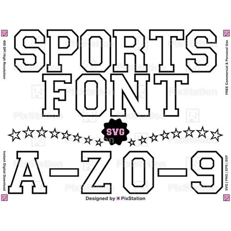 Sports Outline Svg Font, Athletic Font Svg, College Svg Font - Inspire ...