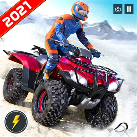 Futuristic Offroad Snow Mountain ATV Quad 4 Wheeler Bike Racing Stunt ...