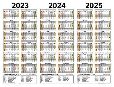 Calendario 2023 2024 2025