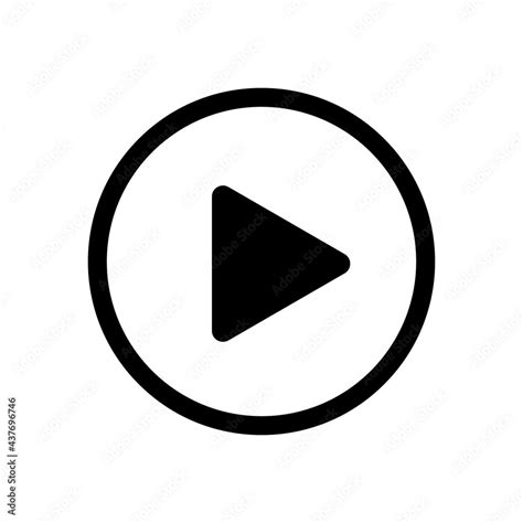 Play button. Icon play video. Sign arrow. Symbol player. Black triangle ...