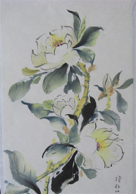 Shida Rad's Canvas: Flowers in watercolor, Chinese brush paintings