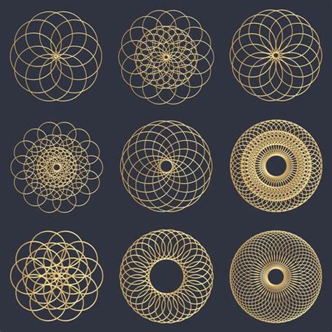 Gold geometric circle designs 230062 Vector Art at Vecteezy