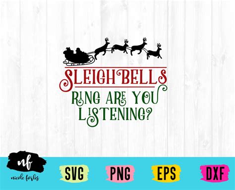 Sleigh Bells Ring SVG Cut File By Nicole Forbes Designs | TheHungryJPEG