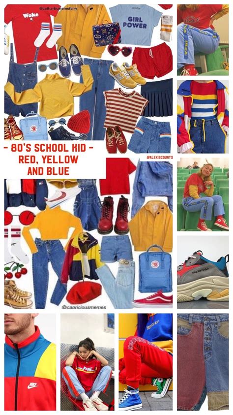 Primary colors group outfit color scheme red yellow blue | Colourful ...