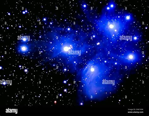 The M45 Pleiades Nebula and star cluster Stock Photo - Alamy