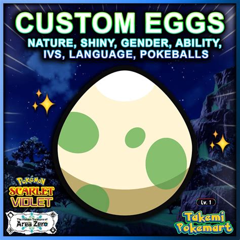 Shiny Custom Eggs 6ivs Pokemon Scarlet and Violet - Etsy