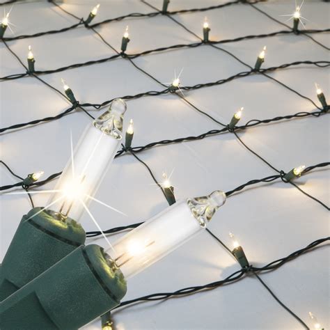 Christmas Net Lights - 4' x 6' Twinkle Net Lights - 150 Clear Lamps ...