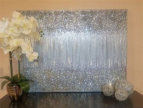 Silver and Gray waterfall Glitter Art - Etsy | Sparkly walls, Glitter ...