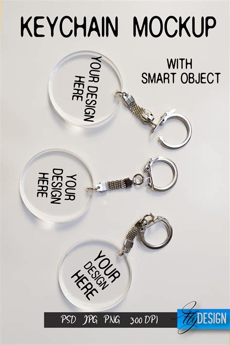 Mockup with Smart Object. Keychain Mockup. Key Keychain. PSD (1250115) | Mockups | Design ...