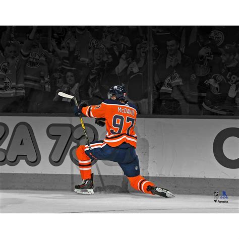 Connor McDavid Edmonton Oilers Unsigned Goal Celebration Spotlight ...