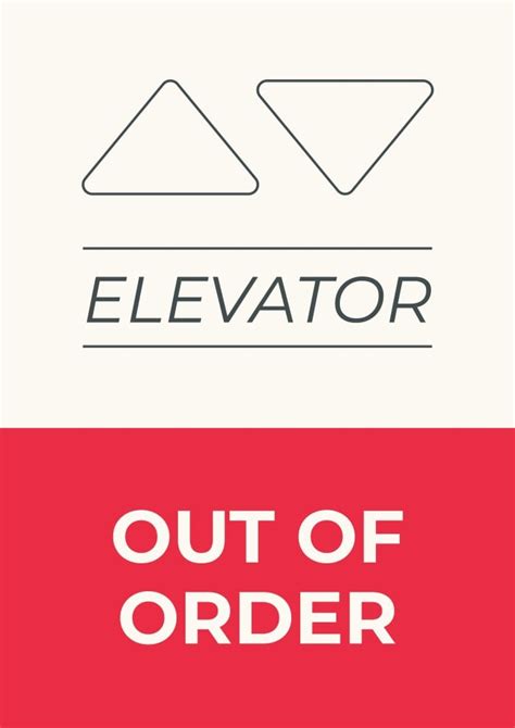 Edit free Minimalist Elevator Out Of Order Sign template