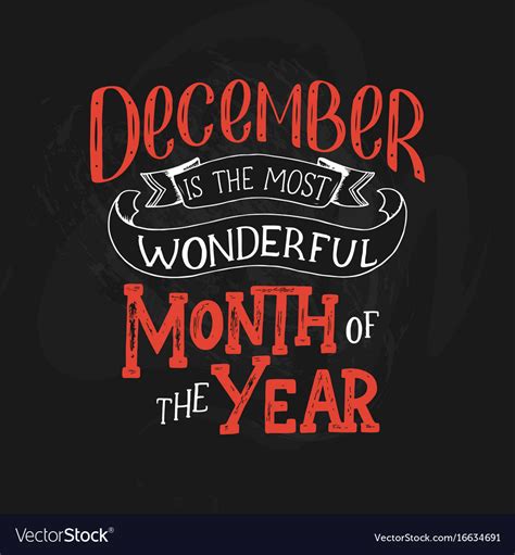 December inspirational quote typography for Vector Image