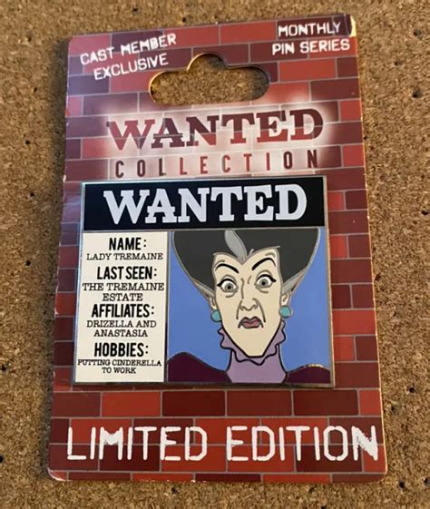 DISNEY CM EXCLUSIVE Wanted Poster LE Pin Lady Tremaine $45.00 - PicClick