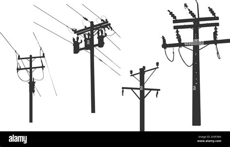 Electric pole silhouette, Utility pole silhouette, Electric pole, Power lines pole silhouette ...