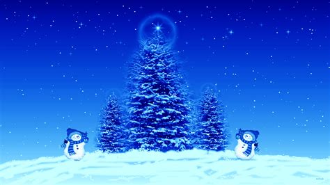 Download Snowman Christmas Tree Holiday Christmas HD Wallpaper