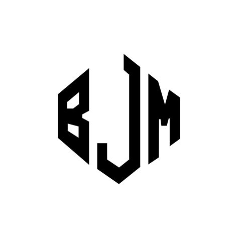 diseño de logotipo de letra bjm con forma de polígono. diseño de ...