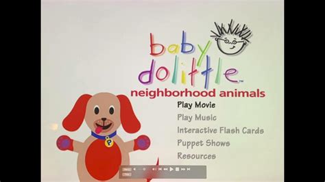 Baby dolittle neighborhood animals dvd menu - YouTube