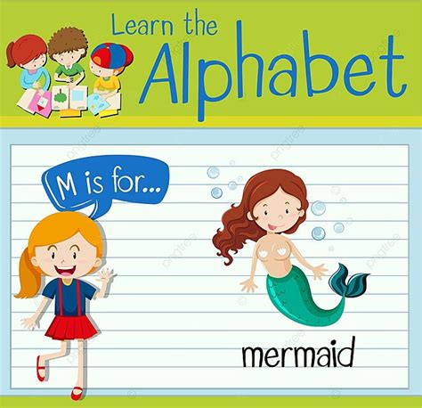 Flashcard Letter M Is For Mermaid Clip Art Mermaid Myth Vector, Clip Art, Mermaid, Myth PNG and ...