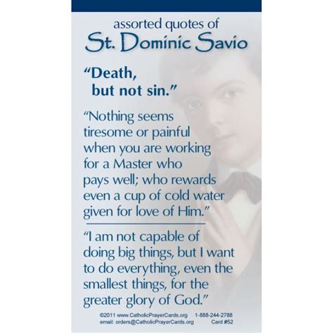 Bulk Prayer Cards : Saint Dominic Savio Bulk Catholic Prayer ...