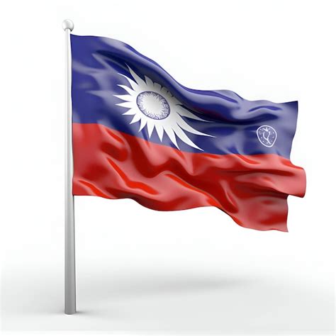 Premium AI Image | Illustration of a waving flag of the Republic of China on a white background