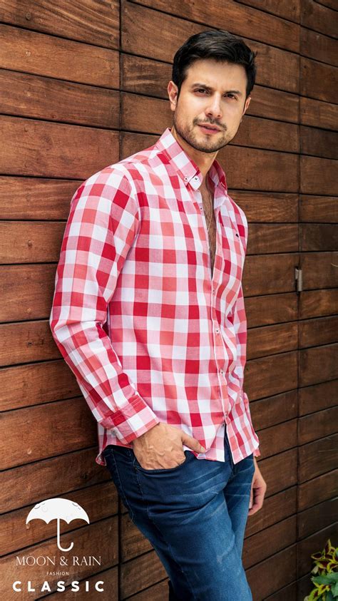 Camisa Slim Fit Cuadros Rojos, Blancos - Tiendas Platino | Online Store en 2020 | Camisa de ...