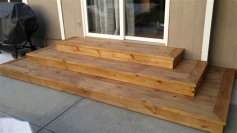 Wide tread wood steps. | Patio stairs, Patio steps, Wood steps