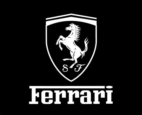 Ferrari Brand Logo Car Symbol With Name White Design Italian Automobile Vector Illustration With ...