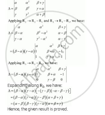 Using Properties of Determinants, Prove That: |(Alpha, Alpha^2,Beta ...