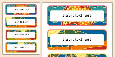 Editable Aboriginal Style Border Labels - Classroom Resource