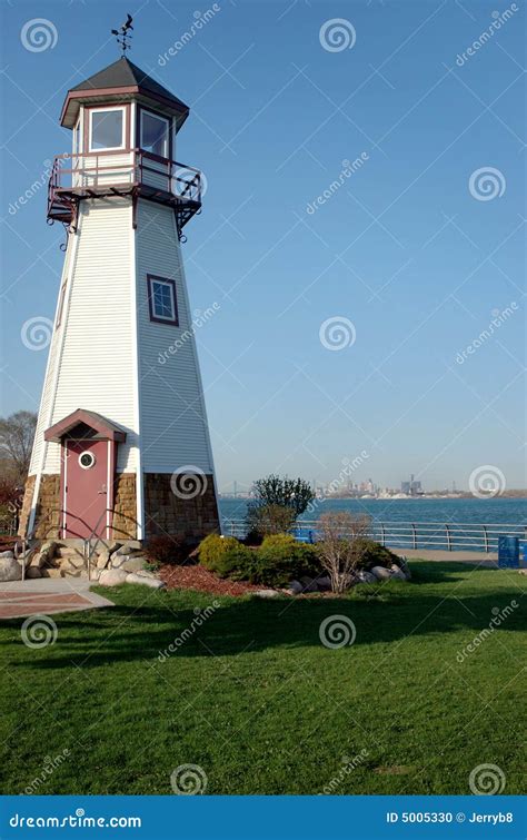 Lighthouse on River stock photo. Image of wooden, downtown - 5005330