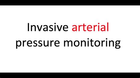 Invasive arterial pressure monitoring - YouTube