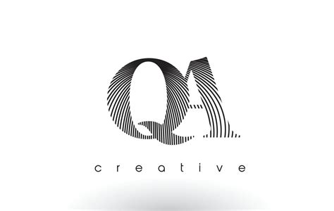 QA Logo Design With Multiple Lines and Black and White Colors. 5074751 ...