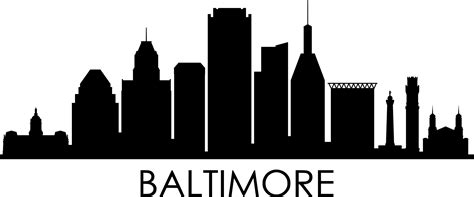 BALTIMORE MARYLAND City SKYLINE Outline Silhouette Vector svg | Etsy