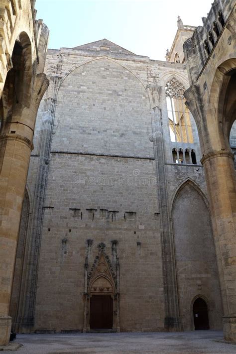 Narbonne Cathedral Walls stock photo. Image of dramatic - 100800026