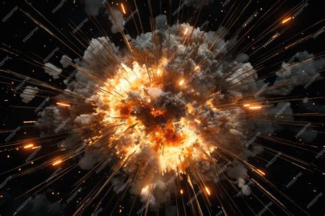 Premium Photo | Boom explosion spark in military generative