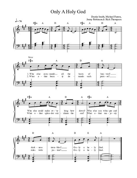 Only A Holy God Sheet Music PDF (Here Be Lions / Dustin Smith ...